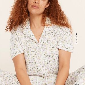 J CREW ECO DREAMIEST SHORT SLEEVE PAJAMA SET IN MEADOW FLORAL SIZE LARGE